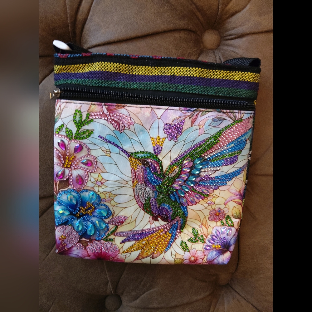 Colorful Hummingbird Adjustable Strap Bag - Multicolor - Picture 5 of 6